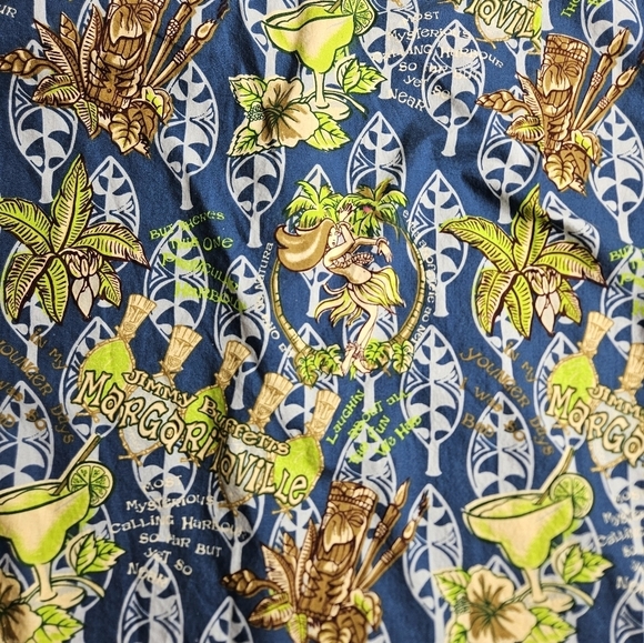 Jimmy Buffet's Margaritaville Men's XL Short Sleeve Button Down Shirt Tropical - Picture 7 of 11